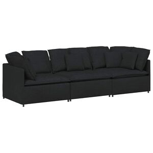 vidaXL Modularna sofa s jastucima, tkanina, crna