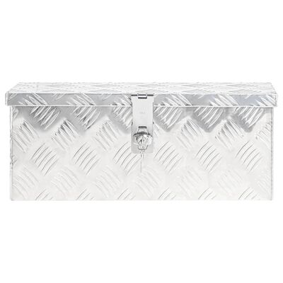 vidaXL Kutija za pohranu srebrna 50 x 15 x 20,5 cm aluminijska