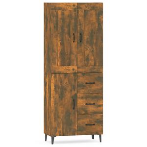vidaXL Visoka komoda dimljeni hrast konstruiranog drva