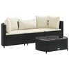 vidaXL 4-dijelni set vrtnih sofa od poliratana s jastucima crni