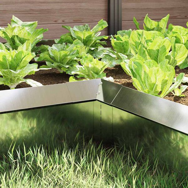 vidaXL Ograda protiv puževa 4 pcs Srebrno 10 x 10 x 25 cm