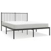 vidaXL Metalni okvir za krevet s uzglavljem crni 135x190 cm