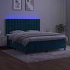 vidaXL Krevet box spring s madracem LED tamnoplavi 160x200 cm bar&scaron;un