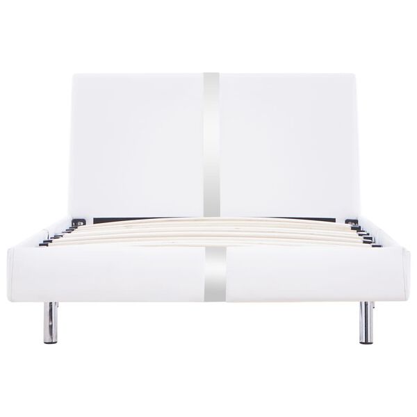 vidaXL Okvir za krevet od umjetne kože bijeli 90 x 200 cm
