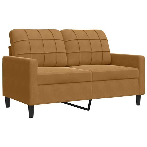 vidaXL 2-dijelni set sofa s jastucima smeđi baršunasti