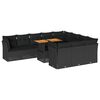 vidaXL 11-dijelni set vrtnih sofa od poliratana s jastucima crni