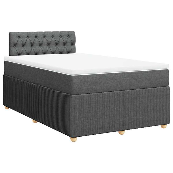 vidaXL Krevet box spring s madracem tamnosivi 120 x 190 cm tkanina