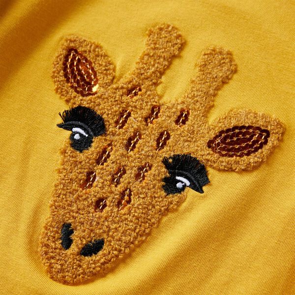 Dječja majica dugih rukava tamna oker boja 116