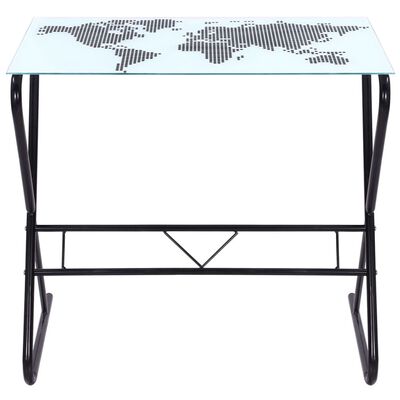 Stakleni stol s dezenom karte svijeta