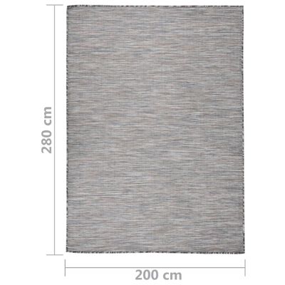 vidaXL Vanjski tepih ravnog tkanja 200 x 280 cm smeđe-plava