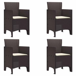 vidaXL Vrtna stolica 4 pcs Smeđa 53 x 49 x 85 cm PP