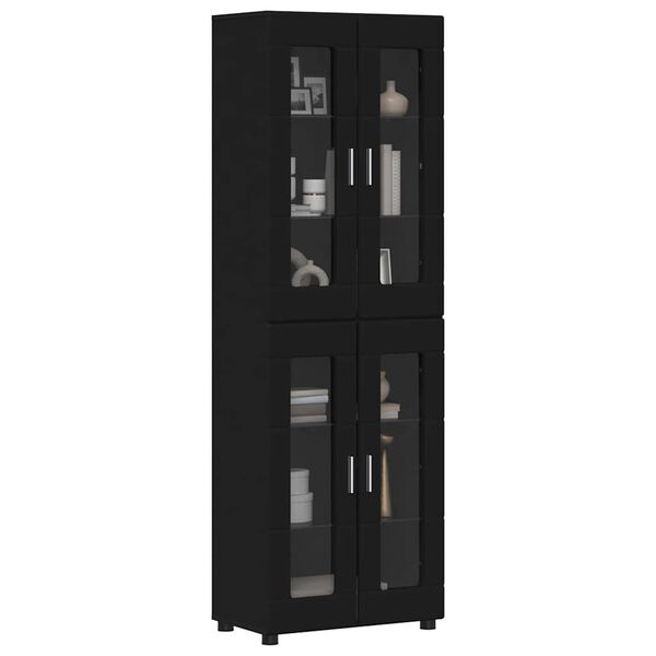 vidaXL Highboard FLORIN Crna 60 x 35 x 182 cm Konstruirano drvo
