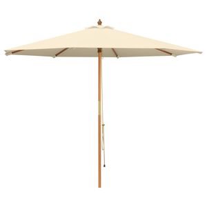 vidaXL Vrtni suncobran &Oslash; 300 x 248 cm Čvrsto drvo eukaliptusa