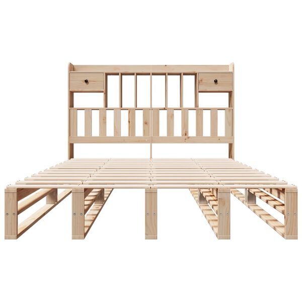 vidaXL Krevet s regalom za knjige bez madraca 140x200 cm od borovine