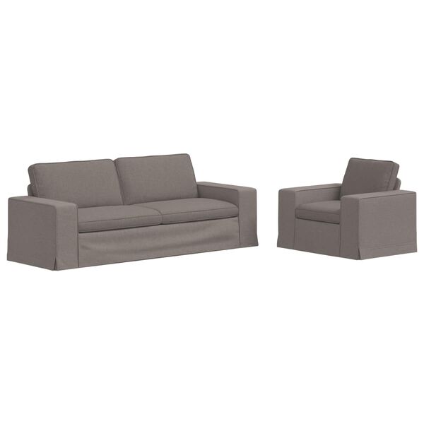 vidaXL Sofa 2 pcs Sivo-smeđa 182 x 80 x 82 cm tkanina