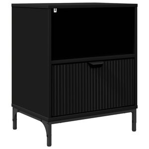 vidaXL Noćni ormar s ladicama Crna 49 x 36 x 61 cm Konstruirano drvo