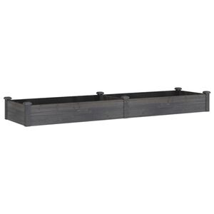 vidaXL Povi&scaron;ena vrtna gredica s oblogom siva 240x60x25 cm od jelovine