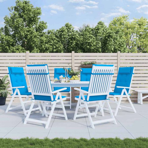 vidaXL Jastuci za stolicu s visokim naslonom 6 kom plavi od tkanine