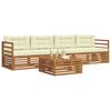 vidaXL Set vanjskih sofa s jastukom 5 pcs Prirodna i krem