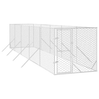 vidaXL Vanjski kavez za pse srebrni 2 x 10 x 2 m od pocinčanog čelika