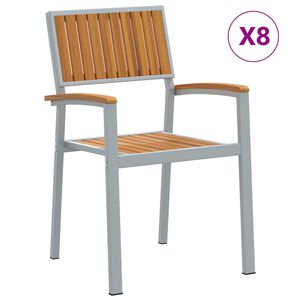 vidaXL Stolica koja se može slagati 8 pcs Smeđa 56 x 57 x 87 cm