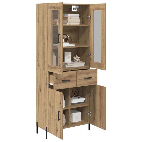 vidaXL Highboard Umjetnički hrast 69,5 x 34 x 180 cm Konstruirano drvo