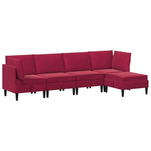 vidaXL Set namje&scaron;taja za dnevni boravak 5 kom. Vinska crvena Bar&scaron;un
