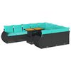 vidaXL 11-dijelni set vrtnih sofa od poliratana s jastucima crni