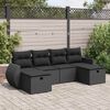 vidaXL 6-dijelni set vrtnih sofa s jastucima crni od poliratana