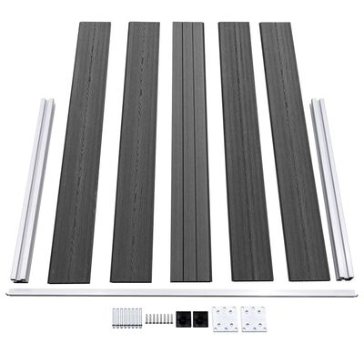 vidaXL Set panela za ogradu WPC 699 x 105 cm crni