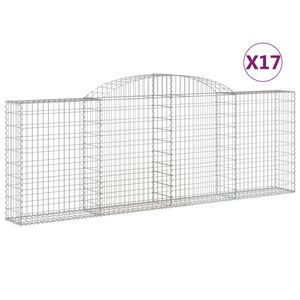 vidaXL Lučne gabionske ko&scaron;are 17kom 300x30x100/120cm pocinčano željezo