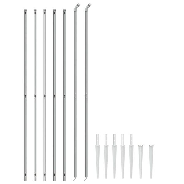 vidaXL Žičana ograda sa &scaron;iljastim držačima srebrna 1,6 x 10 m