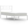 vidaXL Metalni okvir za krevet s uzglavljem bijeli 100x200 cm