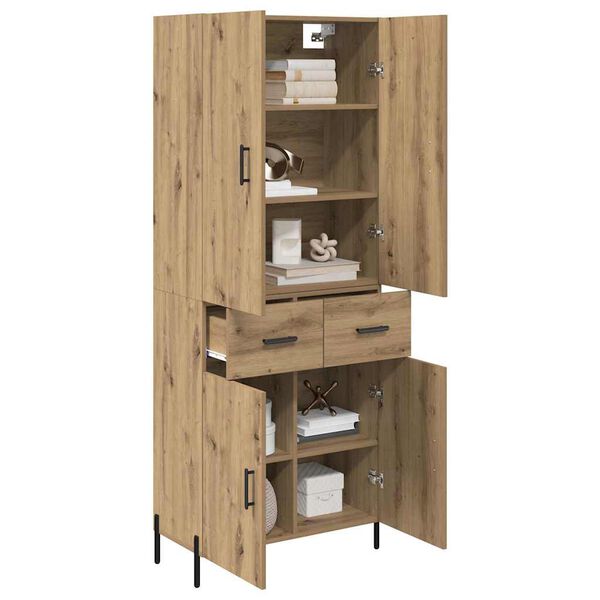 vidaXL Highboard Umjetnički hrast 69,5 x 34 x 180 cm Konstruirano drvo