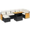 vidaXL 8-dijelni set vrtnih sofa od poliratana s jastucima crni