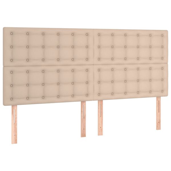 vidaXL Uzglavlje Cappuccino 200x5x118/128 cm Imitacija kože