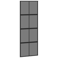 vidaXL Klizna vrata crna 76x205 cm od kaljenog stakla i aluminija