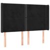 vidaXL Uzglavlje s u&scaron;ima crno 147x16x118/128 cm bar&scaron;unasto