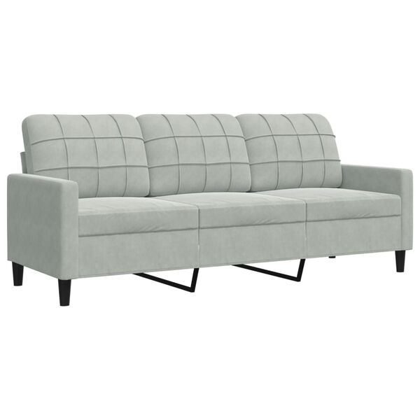 vidaXL 3-dijelni set sofa s jastucima svjetlosivi baršunasti
