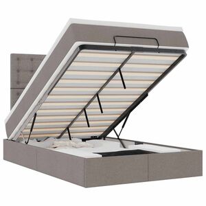 vidaXL Otomanski krevet madracem i LED Taupe 120x190 cm tkanina