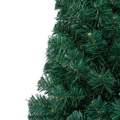vidaXL Umjetna osvijetljena polovica božićnog drvca zelena 210 cm PVC