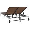 vidaXL Ležaljka na suncu 1-osoba Smeđa 206 x 62,5 x 74 cm poliratan