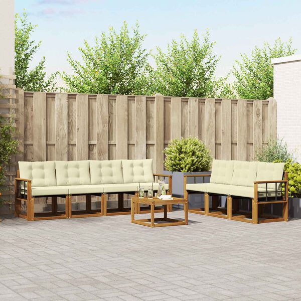 vidaXL Set vanjskih sofa s jastukom 8 pcs Prirodna i krem