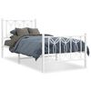 vidaXL Metalni okvir kreveta uzglavlje i podnožje bijeli 75x190 cm