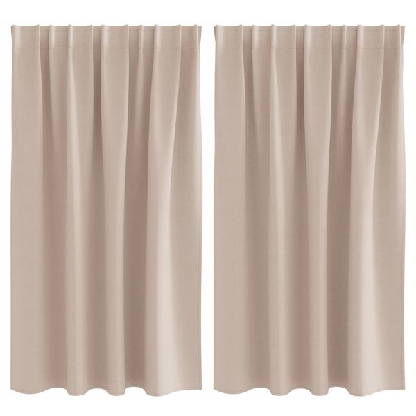 vidaXL Zavjese za blackout s prstenovima 2 pcs Sivo-smeđa 140 x 140 cm