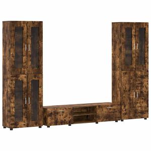 vidaXL Set TV komoda s policom FLORIN Dimljeni hrast Konstruirano drvo