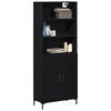 vidaXL Highboard Crni hrast 69,5 x 34 x 180 cm Konstruirano drvo