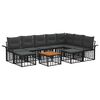 vidaXL Set vanjskih sofa 10 pcs Crna i tamno siva Poliester