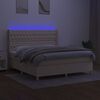 vidaXL Krevet box spring s madracem LED krem 180x200 cm od tkanine