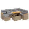 vidaXL 8-dijelni set vrtnih sofa od poliratana s jastucima bež